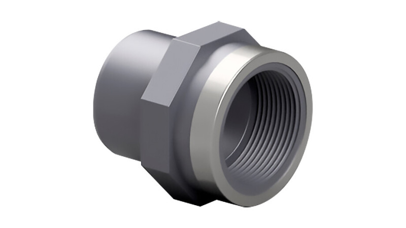 Адаптер-втулка ПВХ Effast RGRAFR050E з металевим кільцем, d50x1-1/4