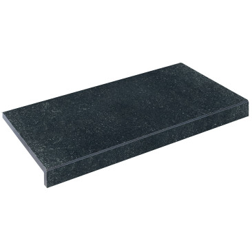 Бортова Г-подібна плитка Aquaviva Granito Black, 595x345x50(20) мм