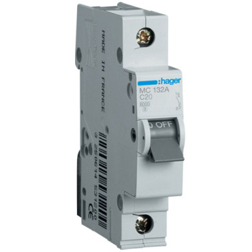 Автоматичний вимикач Hager MC150A 1-полюсний 6kA In=50A тип C