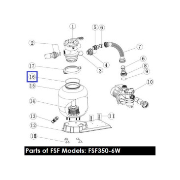 Гумова прокладка під 6-позиційний кран фільтрів Emaux V350 - V700 (2011134)