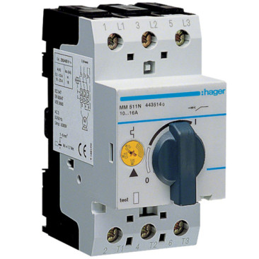 Автоматичний вимикач для захисту двигуна Hager MM506N I=10.0-16.0А