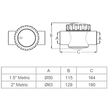 Зворотній клапан Emaux V50-1 (E) 63 мм